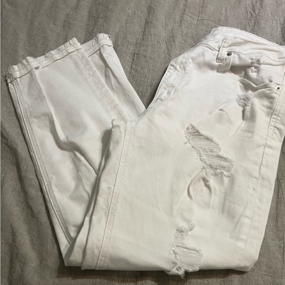 Justusa White Distressed Denim Jeans